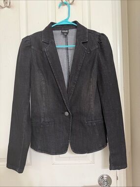 INC International Concepts 
Charcoal Black Single-Button Blazer